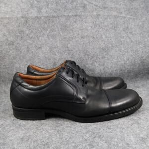 Florsheim Shoes Mens 10 Derby Dress Oxford Leather Black Cap Toe Work Formal